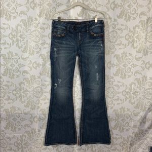Silver Bootcut Low Rose Blue Denim Jeans